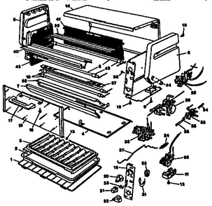 Replacement Parts Diagram and Parts List for TRO205  Black and Decker Toaster Oven